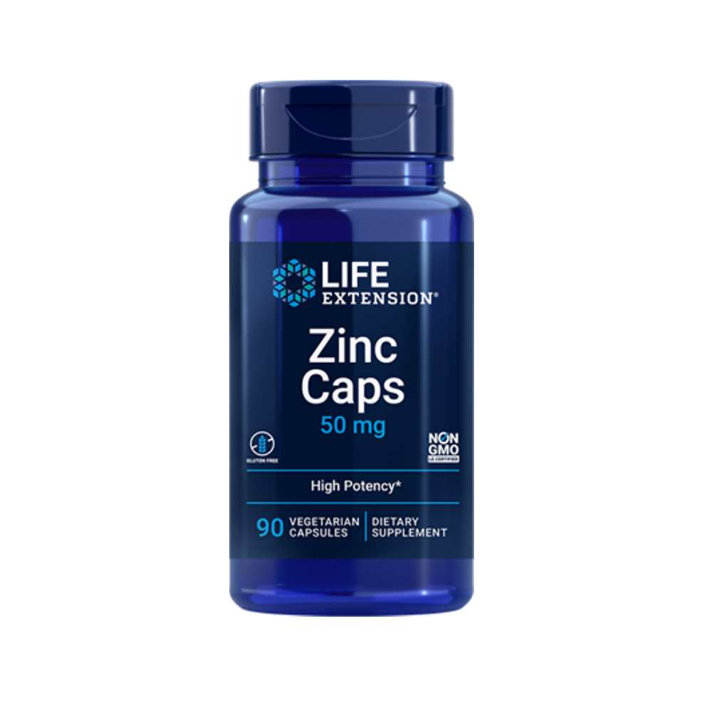 Life Extension Zinc Caps 50 Mg, 90 Vegetarian Capsules