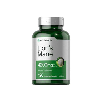 Horbäach Lion's Mane 4200mg per Serving | 120 Capsules
