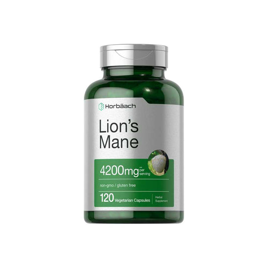 Horbäach Lion's Mane 4200mg per Serving | 120 Capsules