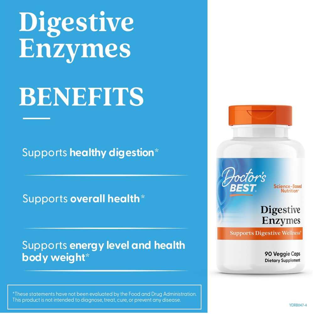 Doctor's Best Digestive Enzymes, 90 Veggie Caps