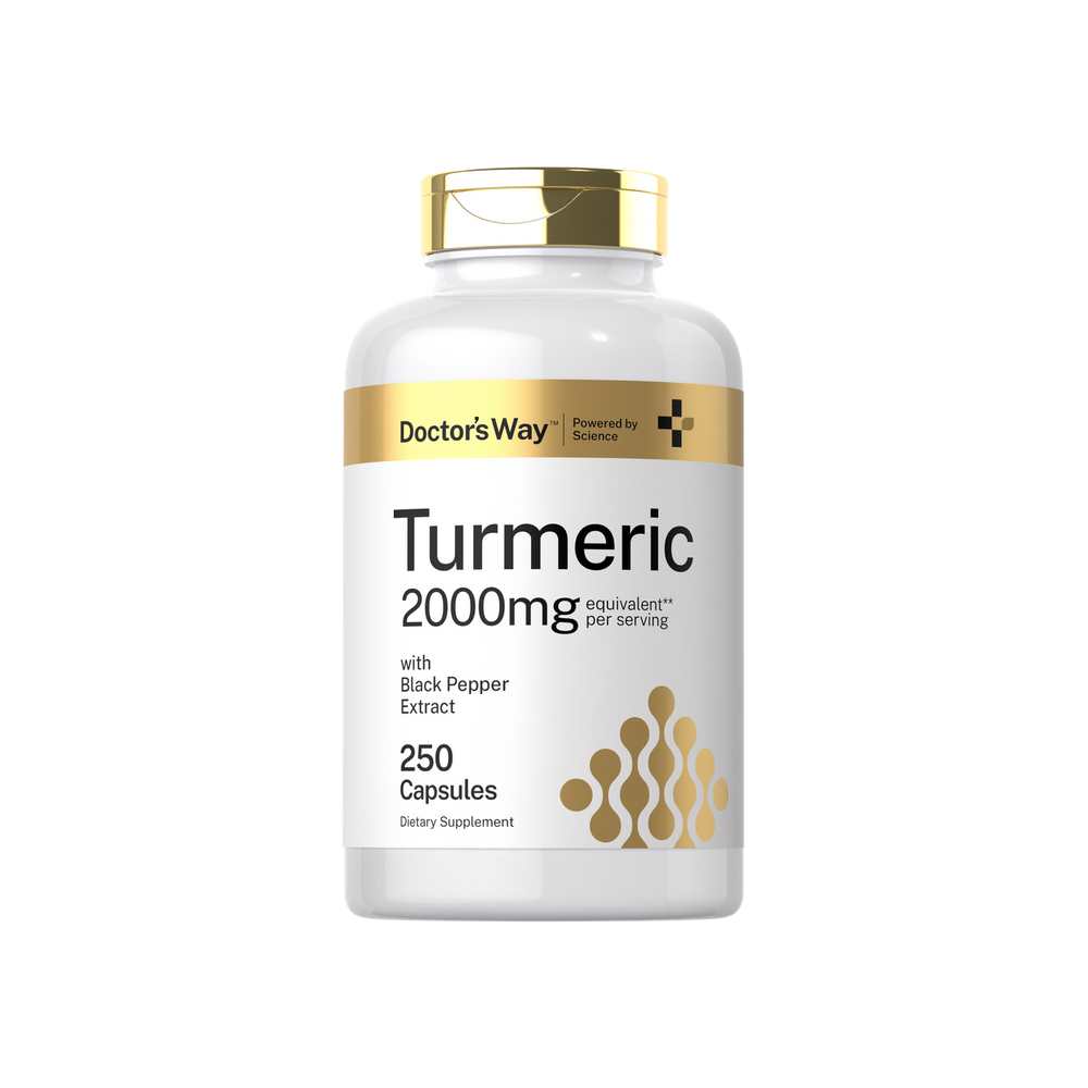 Horbäach Turmeric Curcumin 2000mg per Serving | 250 Capsules