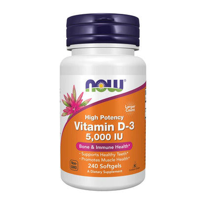 Now Foods Vitamin D-3 5000 Iu – High Potency Bone & Immune Support – 30 Softgels