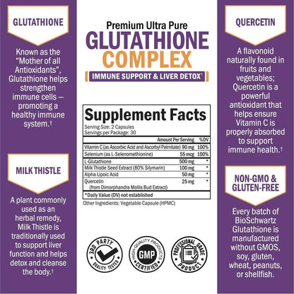 Bio Schwartz Glutathione Complex – 60 Capsules