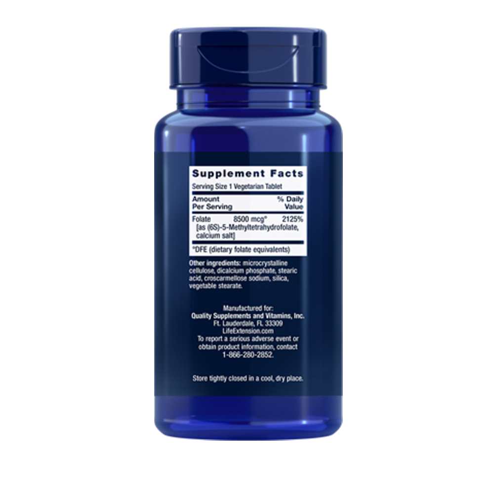 Life Extension High Potency Optimized Folate L-Methylfolate 8500 Mcg Dfe – 30 Vegetarian Tablets