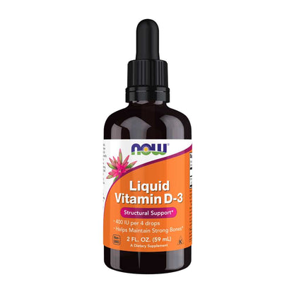 Now Foods Liquid Vitamin D-3 – 400 Iu per 4 Drops – Bone Upport – 2 Fl Oz