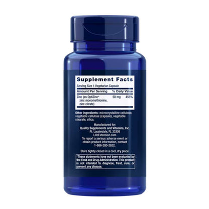Life Extension Zinc Caps 50 Mg, 90 Vegetarian Capsules
