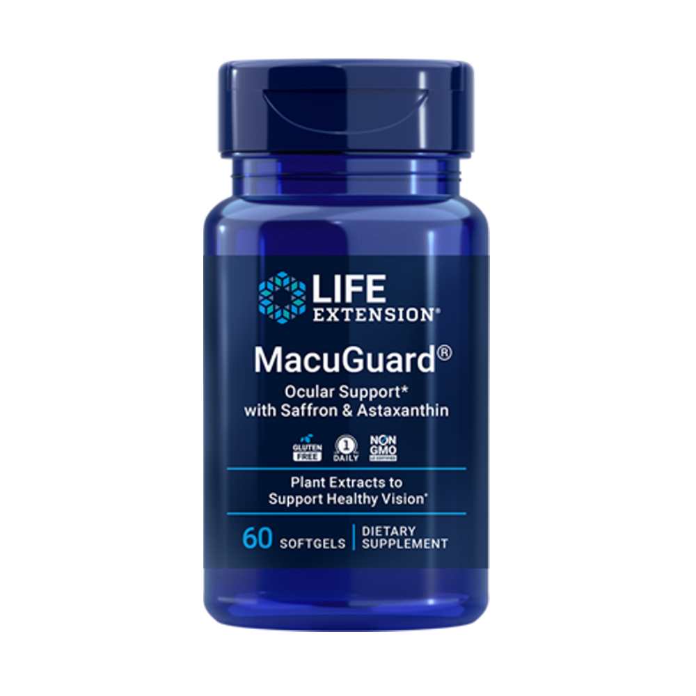 Life Extension Macu Guard® Ocular Support with Saffron & Astaxanthin 60 Softgels