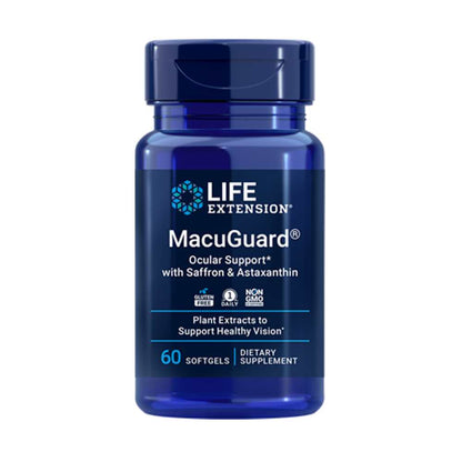 Life Extension Macu Guard® Ocular Support with Saffron & Astaxanthin 60 Softgels