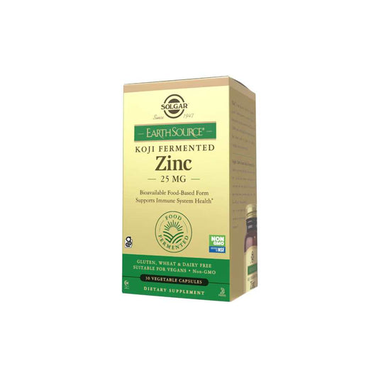 Solgar Earth Source® Koji Fermented Zinc 25 Mg 30 Vegetable Capsules