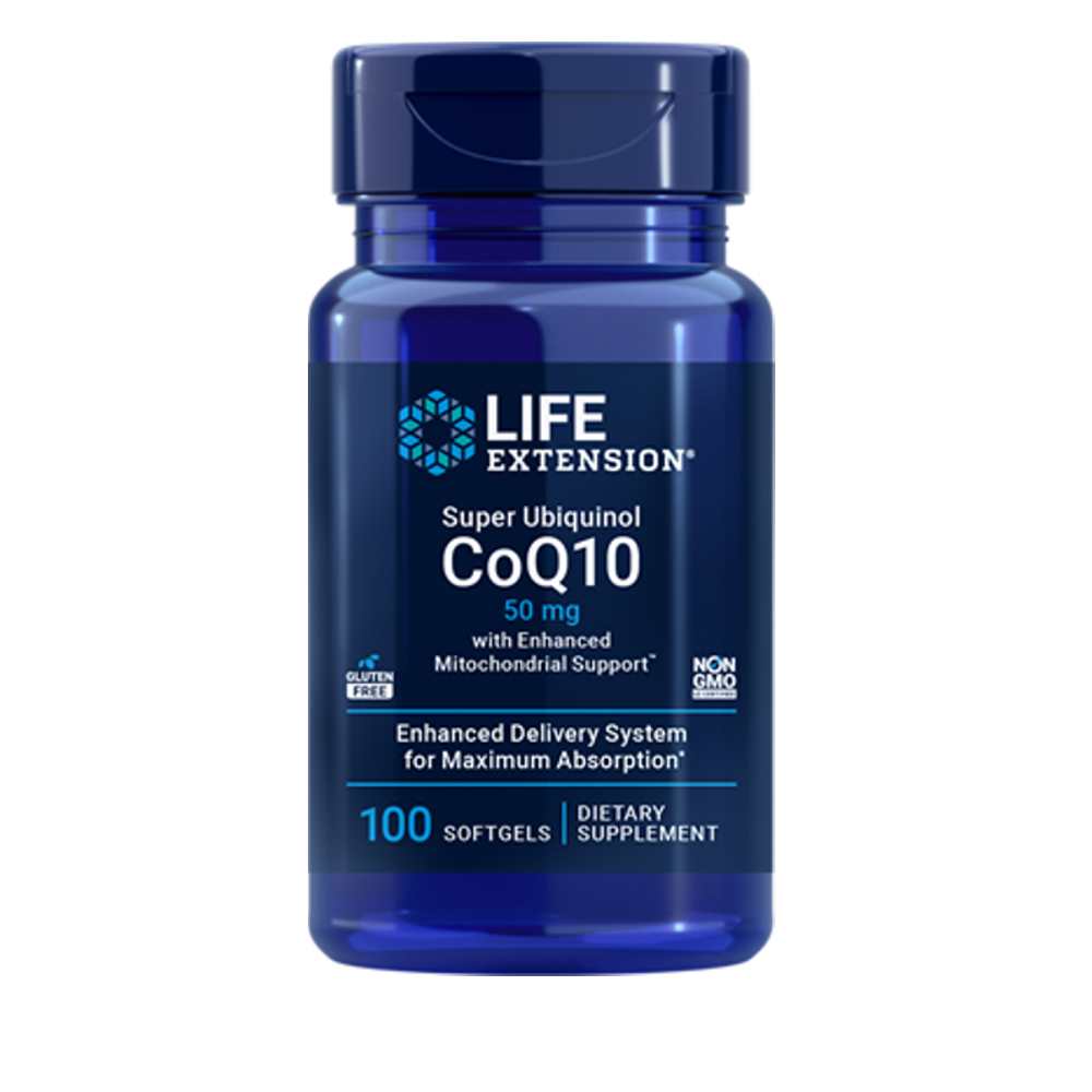 Life Extension Super Ubiquinol Co Q10 with Enhanced Mitochondrial Support™ 50 Mg, 100 Softgels