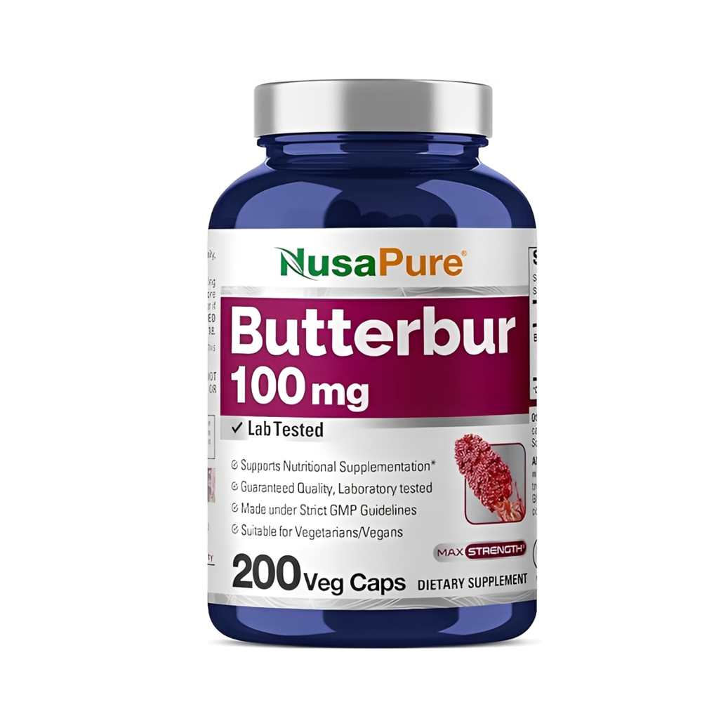 NusaPure Butterbur 100mg – Premium Herbal Support (200 Veg Capsules)