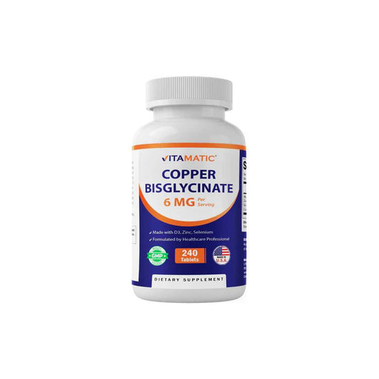 Vitamatic Copper Bisglycinate 6 mg 240 Tablets