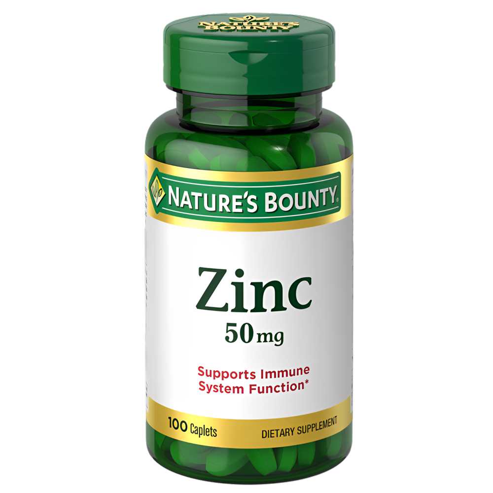 Nature's Bounty Zinc 50mg – Immune Support & Wellness, 100 Caplets