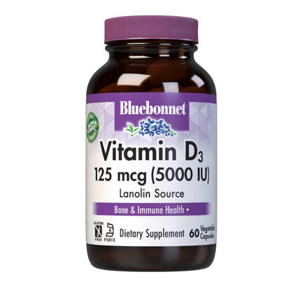 Bluebonnet Nutrition Vitamin D3 5000 Iu (125 Mcg) 60 Caps