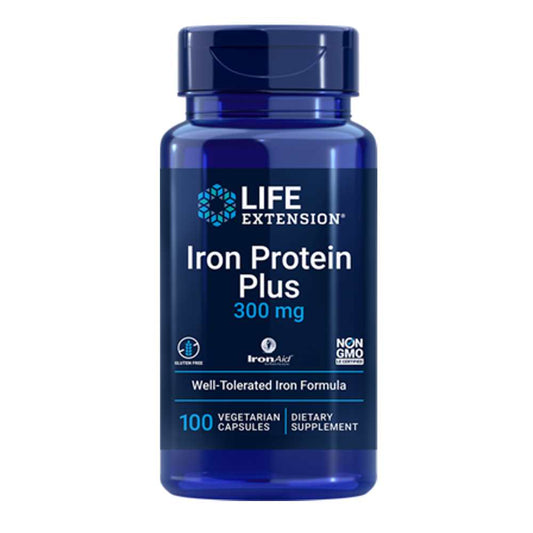 Life Extension Iron Protein Plus 300 Mg – 100 Vegetarian Capsules