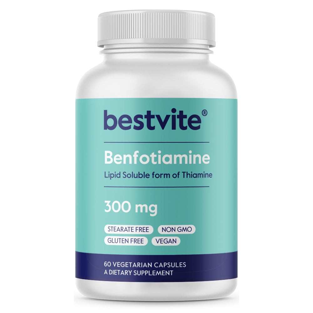 BestVite Benfotiamine – Lipid-Soluble Thiamine – 300mg –  60 Vegetarian Capsules