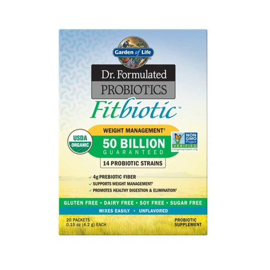Garden of Life Dr. Formulated Probiotics Fitbiotic Unflavored 20 Packets 0.15oz (4.2g) Powder