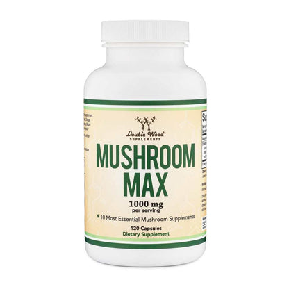 Double Wood Supplements – Mushroom Max 1000mg | 10 Mushroom Complex | 120 Capsules