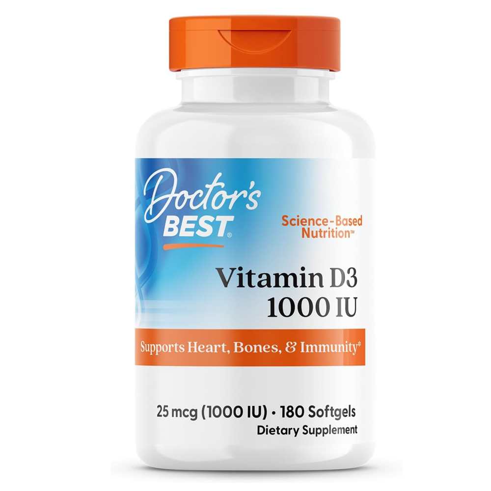 Doctor's Best Vitamin D3 25mcg (1000 Iu) Softgels 180 Count