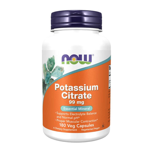 Now Foods Potassium Citrate 99 Mg – Supports Electrolyte Balance – 180 Veg Capsules