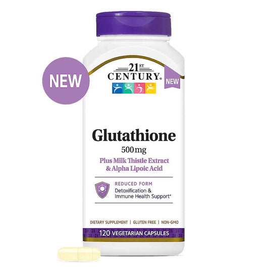 21st Century Glutathione 500 Mg Plus Milk Thistle Extract & Alpha Lipoic Acid 120 Caps