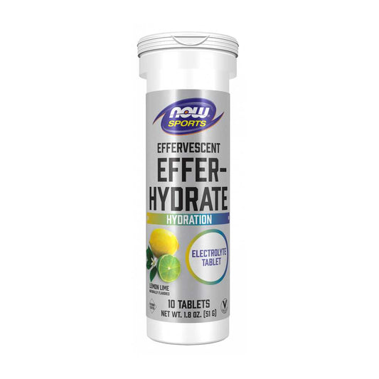 Now Sports Effer-Hydrate Effervescent Lemon Lime `10 Tablets