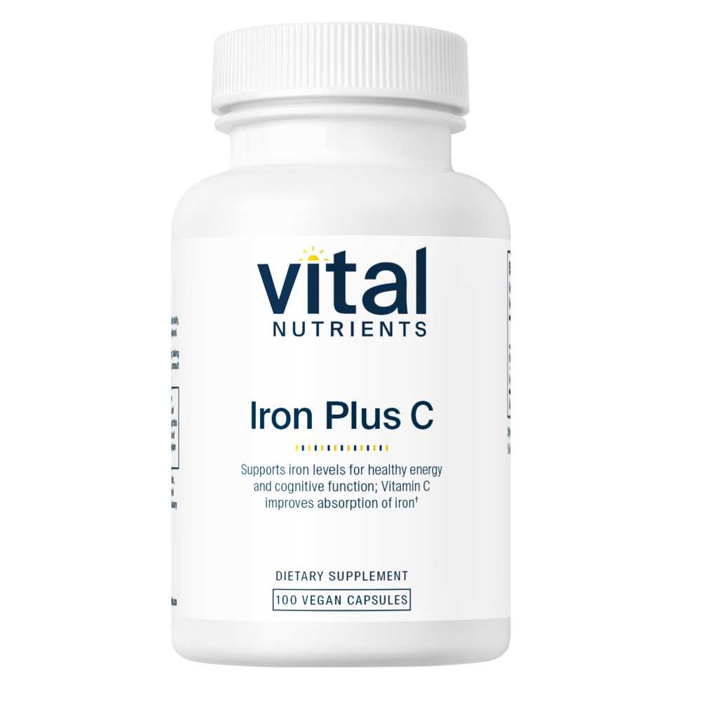 Vital Nutrients Iron Plus C 20mg/200mg 100 Caps