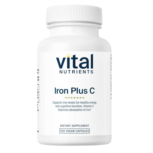 Vital Nutrients Iron Plus C 20mg/200mg 100 Caps