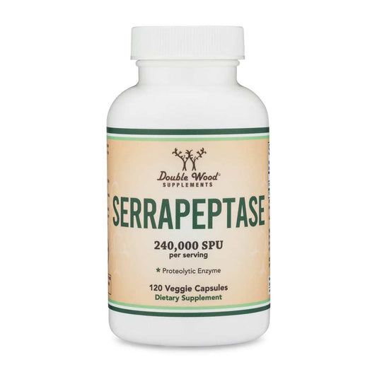 Serrapeptase 240,000 Spu by Double Wood – 120 Veggie Capsules