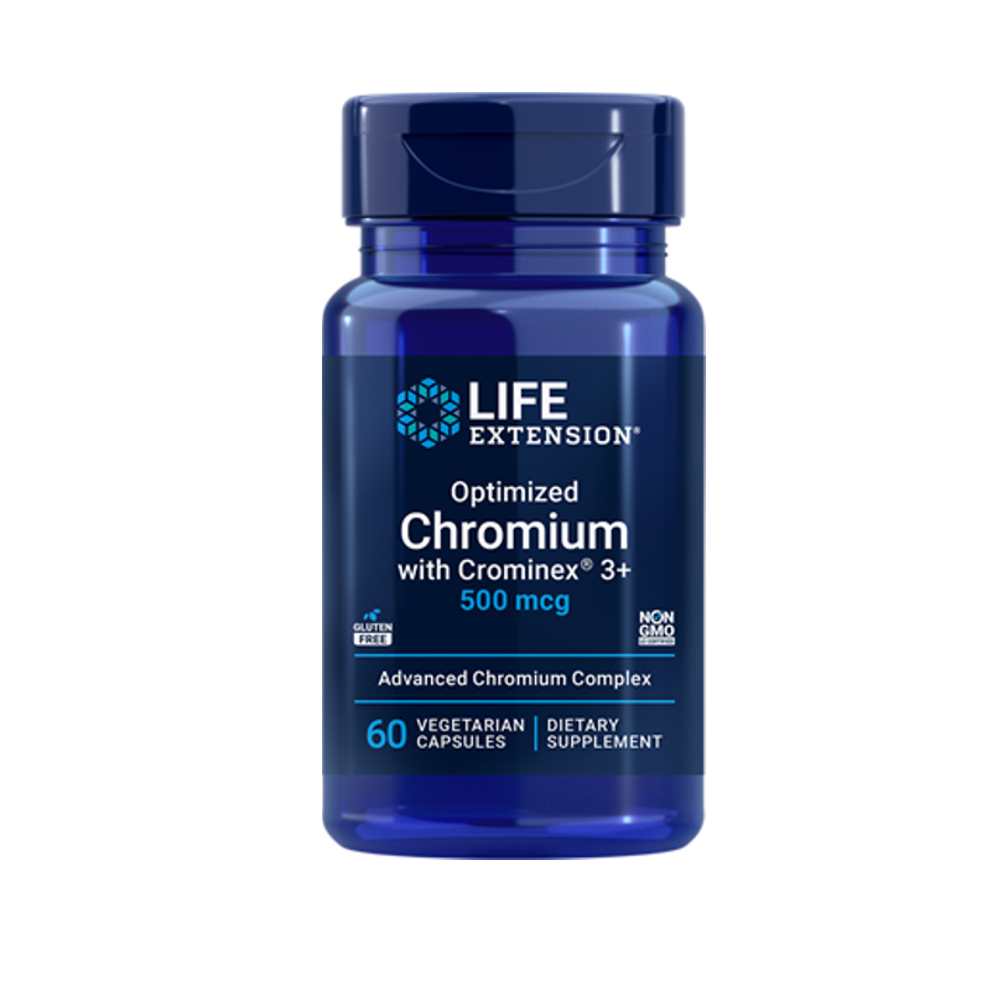 Life Extension Optimized Chromium with Crominex® 3+ 500 Mcg, 60 Vegetarian Capsules