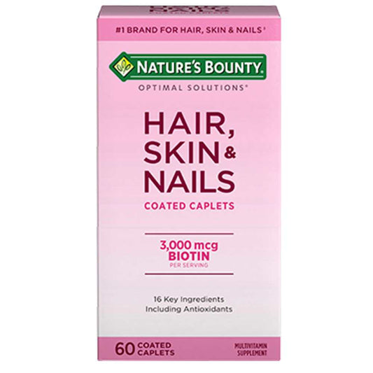 Nature's Bounty Hair, Skin & Nails 3,000 Mcg of Biotin, 60 Caplets