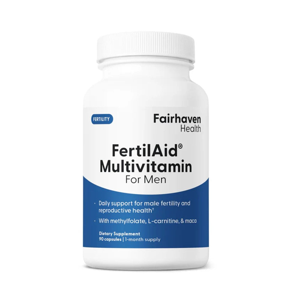 Fairhaven Health FertilAid® for Men – Daily Fertility & Reproductive Health Support Multivitamin with Methylfolate, L-Carnitine & Moco | 90 Capsules – 1-Month Supply