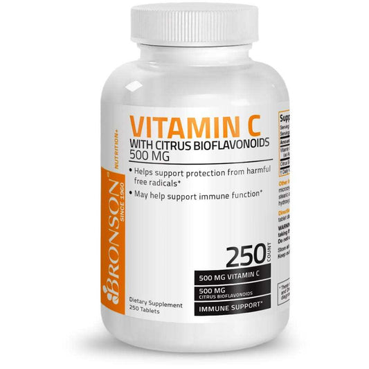 Bronson Vitamins Vitamin C Ascorbic Acid with Citrus Bioflavonoids - 500 Mg - 250 Tablets