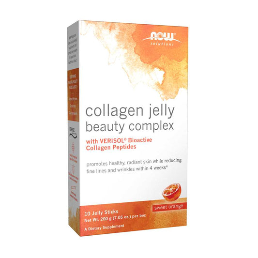 Now Foods Collagen Jelly Beauty Complex – with Verisol® Bioactive Collagen Peptides – Radiant Skin & Wrinkle Reduction – 10 Jelly Sticks – 200 G (7.05 Oz.