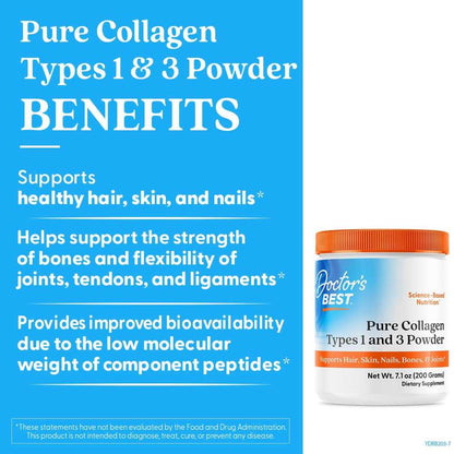Doctor’s Best Pure Collagen Peptides (types 1 & 3) 200g