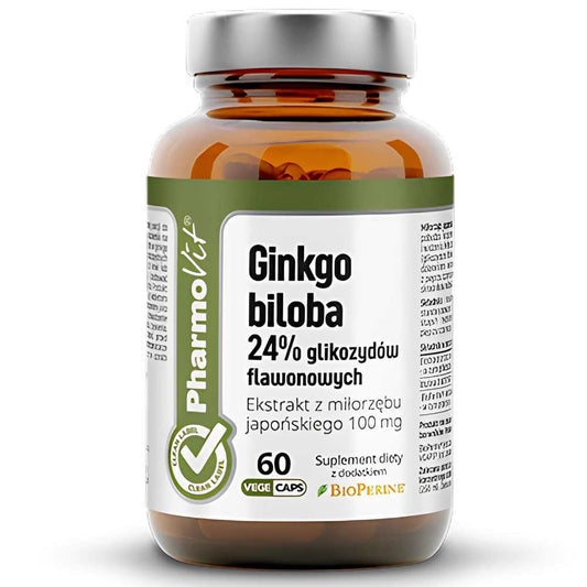 Pharmo Vit Ginkgo Biloba 100mg with Bio Perine – Memory & Cognitive Support, 60 Capsules