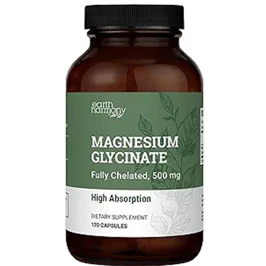 Earth Harmony Naturals Magnesium Glycinate 500mg 120 caps