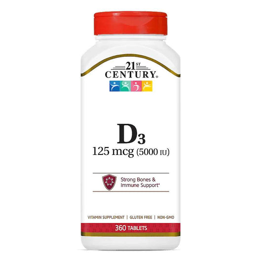 21st Century Vitamin D3 125 Mcg (5000 Iu) 360 Tabs
