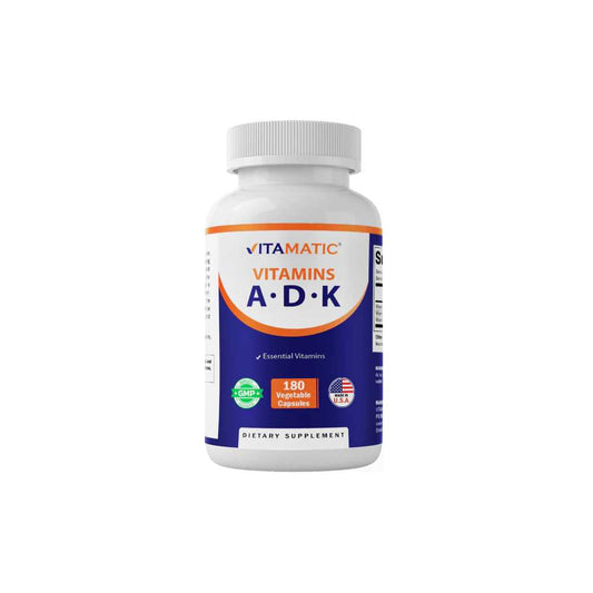Vitamatic ADK Vitamin Supplement, 180 Veg Capsules