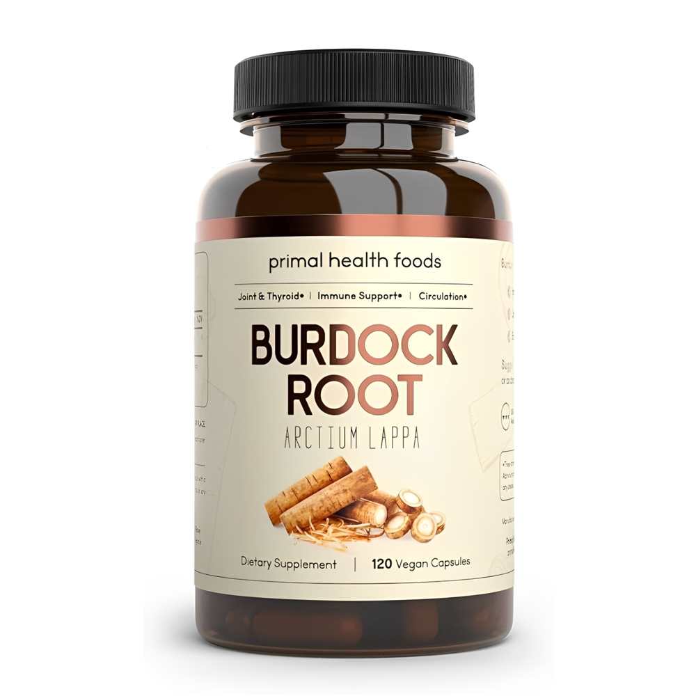 Primal Health Foods Burdock Root 120 Vegan Capsules – Joint, Thyroid & Immune Support