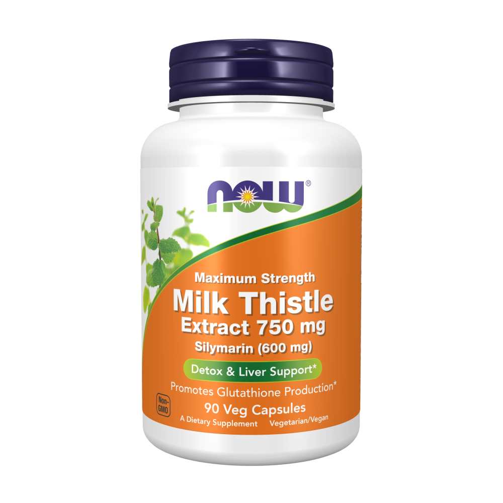 Now Foods Milk Thistle Extract 750 Mg – Maximum Strength Liver Detox – 90 Veg Capsules