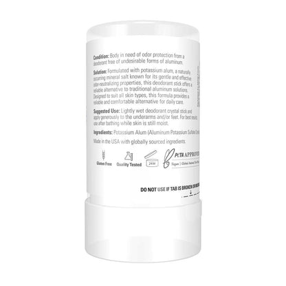 Now Nature's Deodorant Stick (stone) – Long-Lasting Mineral Salt Formula – Aluminum-Free Body Deodorant – 120 G