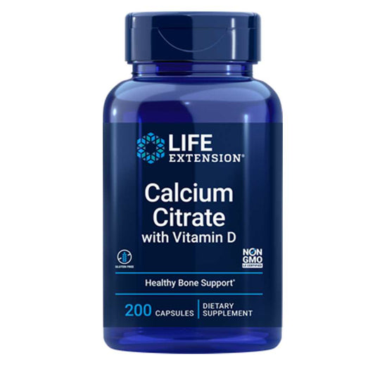 Life Extension Calcium Citrate with Vitamin D – 200 Capsules