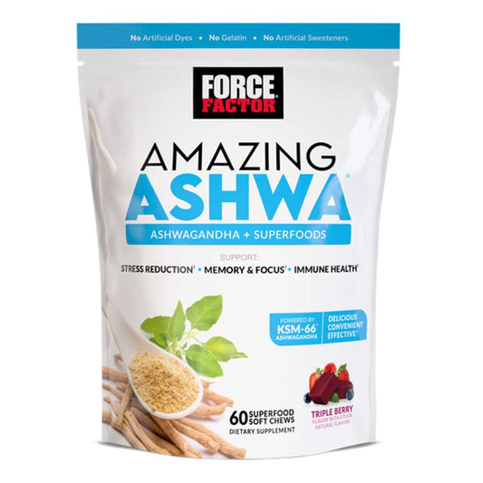 Force Factor Amazing Ashwa – 60 Soft Chews