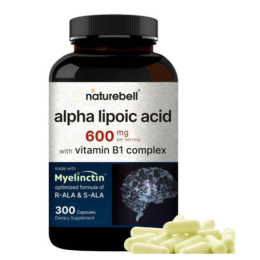 Naturebell Alpha Lipoic Acid 600mg – with Vitamin B1 Complex – 300 Capsules