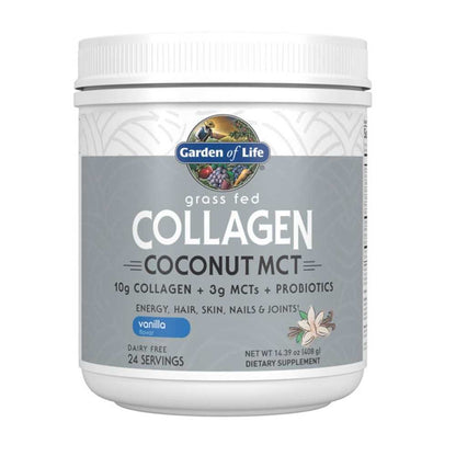 Garden of Life Grass Fed Collagen Coconut Mct Vanilla 14.39oz (408g) Powder