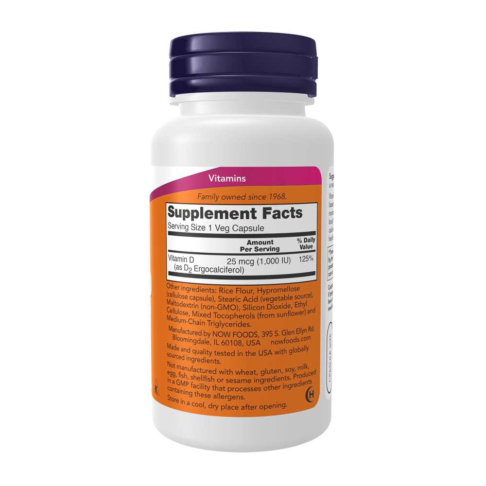 Now Foods Vitamin D 1000 Iu – Dry Vegetarian Formula – 120 Veg Capsules