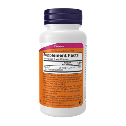 Now Foods Vitamin D 1000 Iu – Dry Vegetarian Formula – 120 Veg Capsules