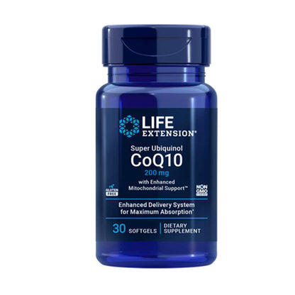 Life Extension Super Ubiquinol Co Q10 with Enhanced Mitochondrial Support™ 200 Mg, 30 Softgels
