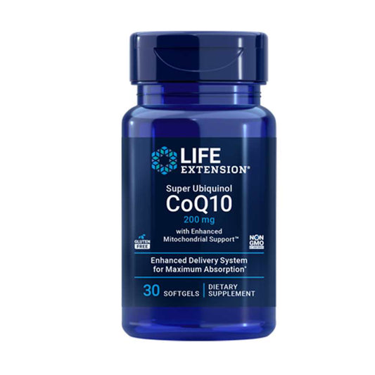 Life Extension Super Ubiquinol Co Q10 with Enhanced Mitochondrial Support™ 200 Mg, 30 Softgels